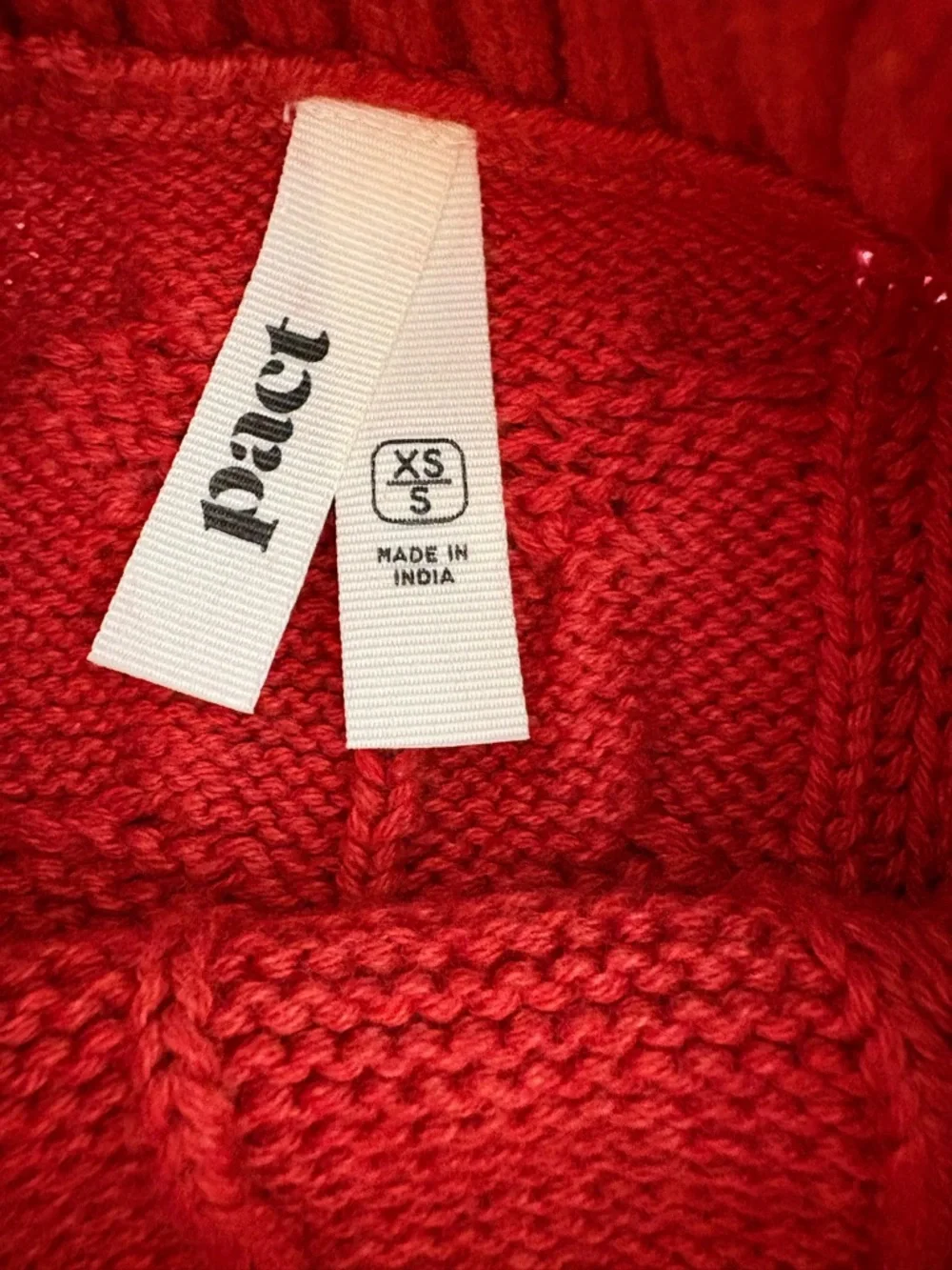 Pact burnt orange cable knit poncho sweater oversized XS/S